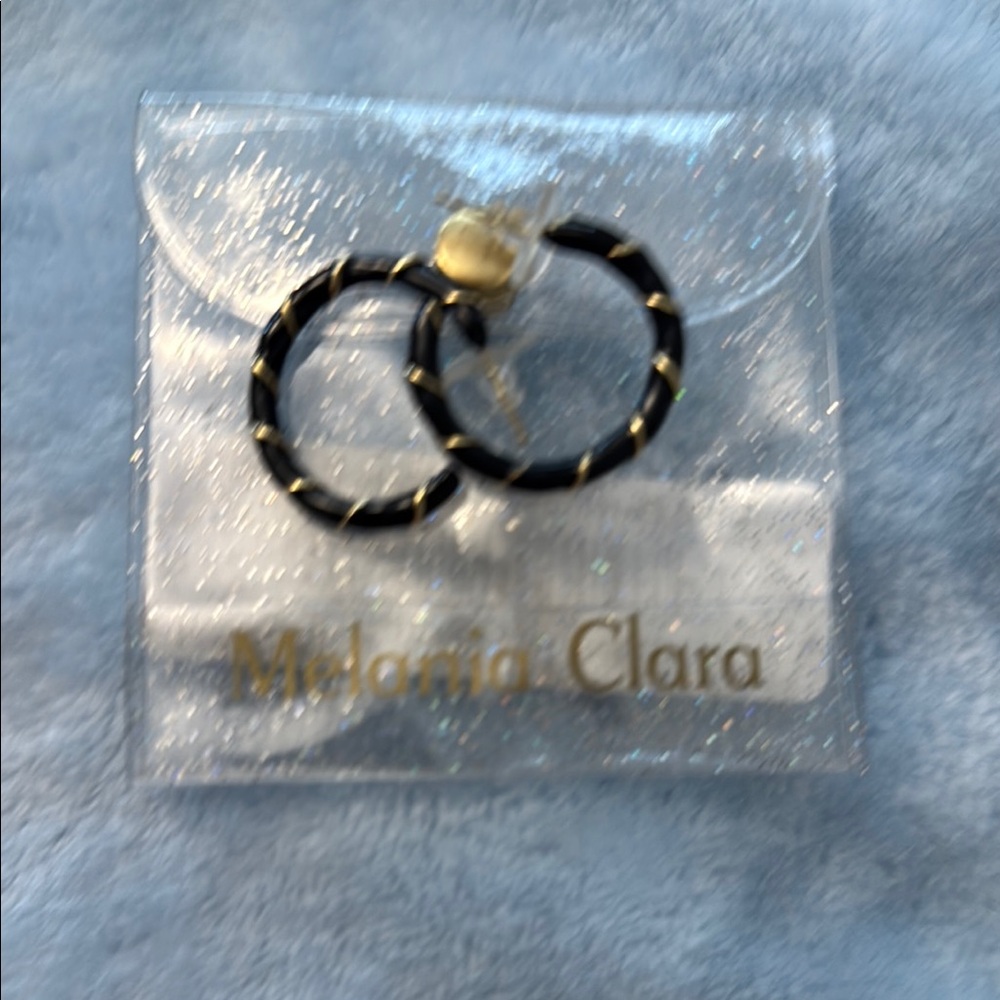 Black and Gold Hoop Earrings